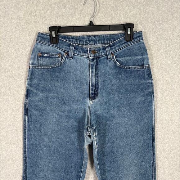 Vintage 90s Lee Jeans Womens 10 Mom Tapered High Rise Distressed Fade Worn 30x29 - Picture 2 of 14